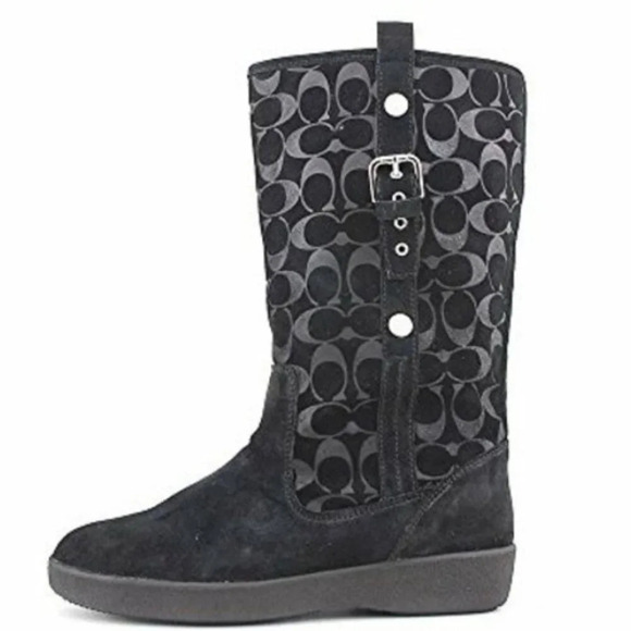 Coach Boots "Tullip" Embossed Suede Shoes. Sz: 7 - Picture 1 of 10